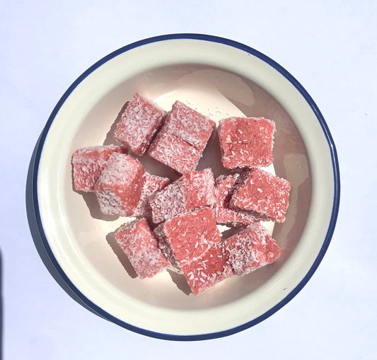 Strawberry Coconut Slice 100g