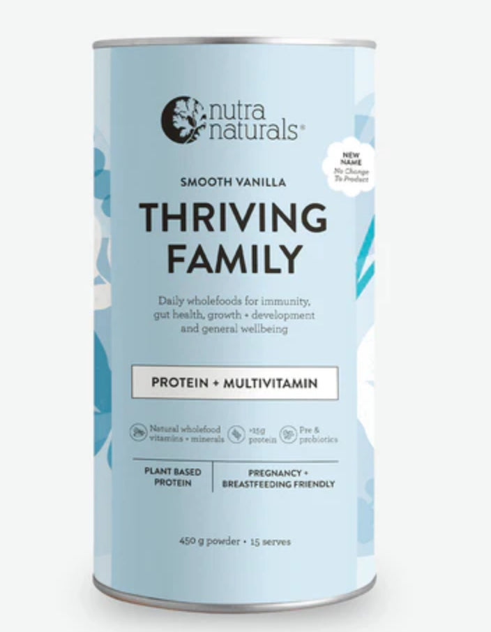 Thriving Family Smooth Vanilla Protein Powder - NutraOrganics 100g