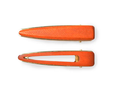 Wooden Hair Clips - 2pc