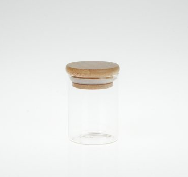 100ml Glass Jar with Bamboo Silicone Lid